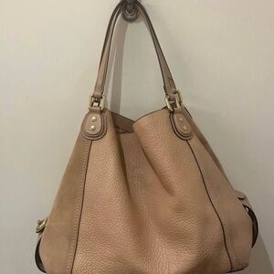 COACH Edie Beechwood Tan Leather/Suede Combo Handbag Purse, Model # 1780-20334